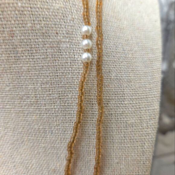 Elegant Multi-Layered Gold and Brown Necklace A Set of 3 Necklaces Vintage - Picture 12 of 16